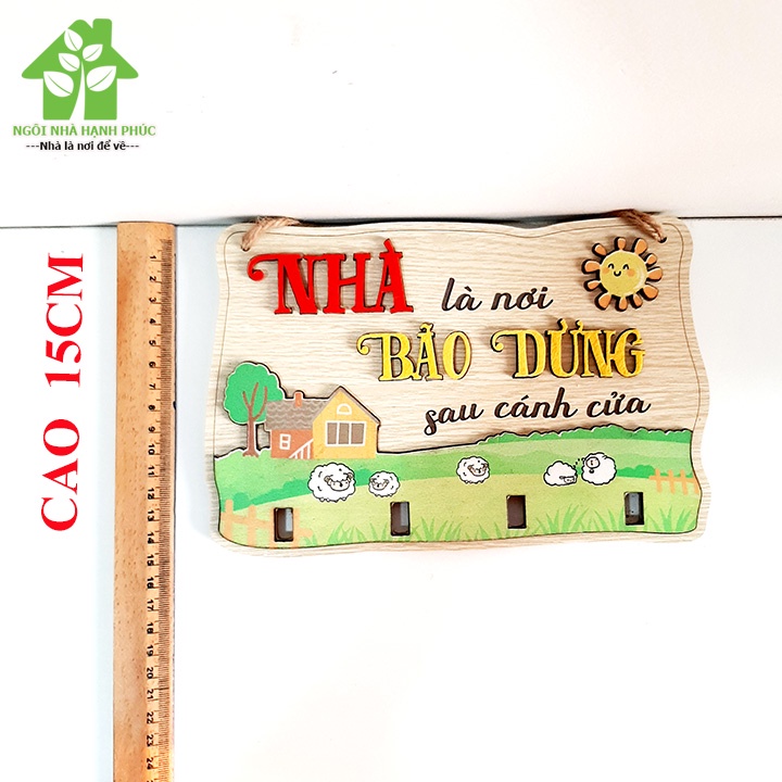 Bảng gỗ decor trang trí nhà cửa  Mẫu BM_180 Chủ đề NHÀ LÀ NƠI BÃO DỪNG SAU CÁNH CỬA