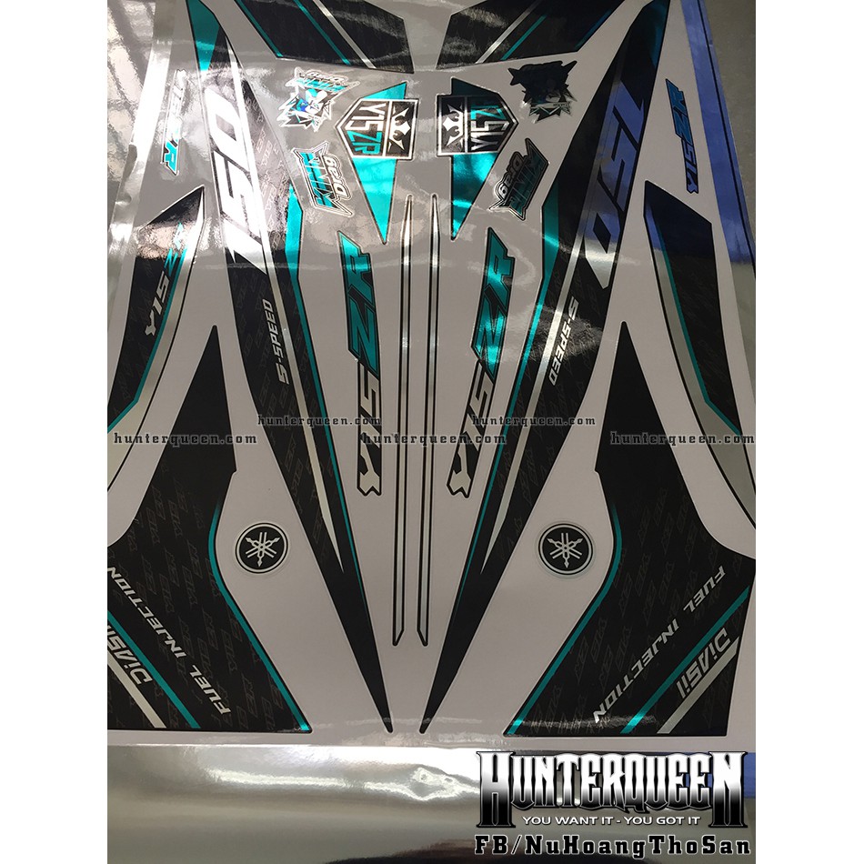 Tem Exciter 150. Tem rời CROM, Y15ZR xanh. Dán xe đen. Xe màu khác vui lòng inbox