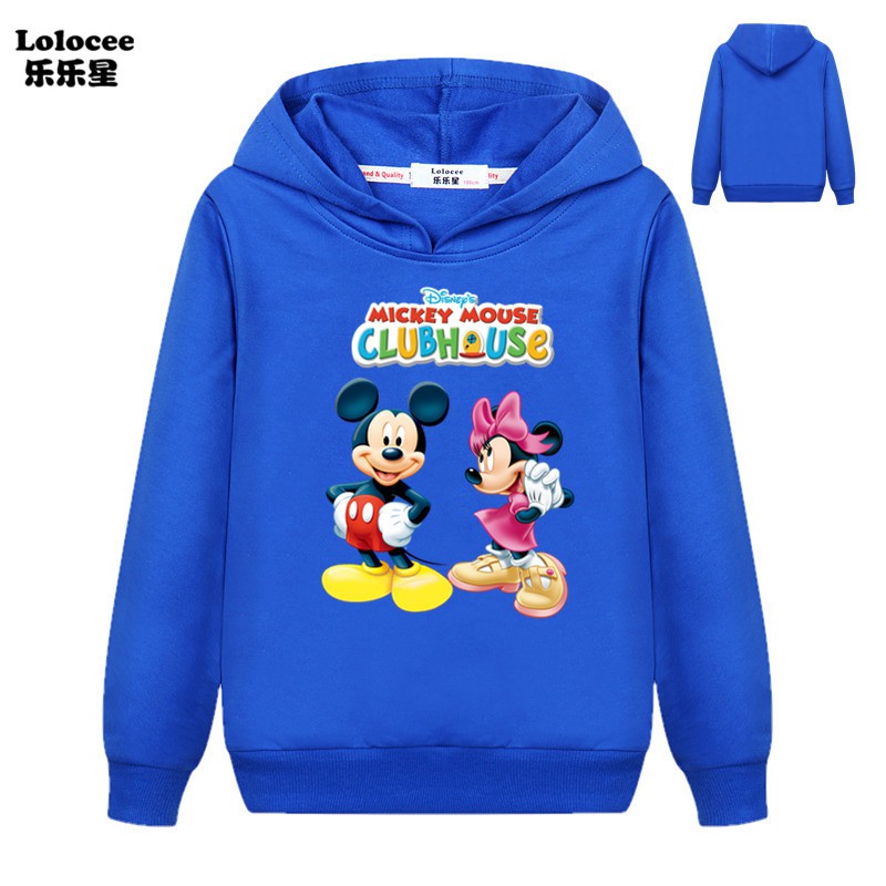 DISNEY Áo Hoodies Có Nón Dài Tay In Hình Chuột Mickey