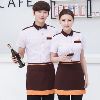Bộ Đồ Đồng Phục Nhân Viên Phục Vụ Nhà Hàng/Khách Sạn Tay Lửng Thời Trang Xuân Hè