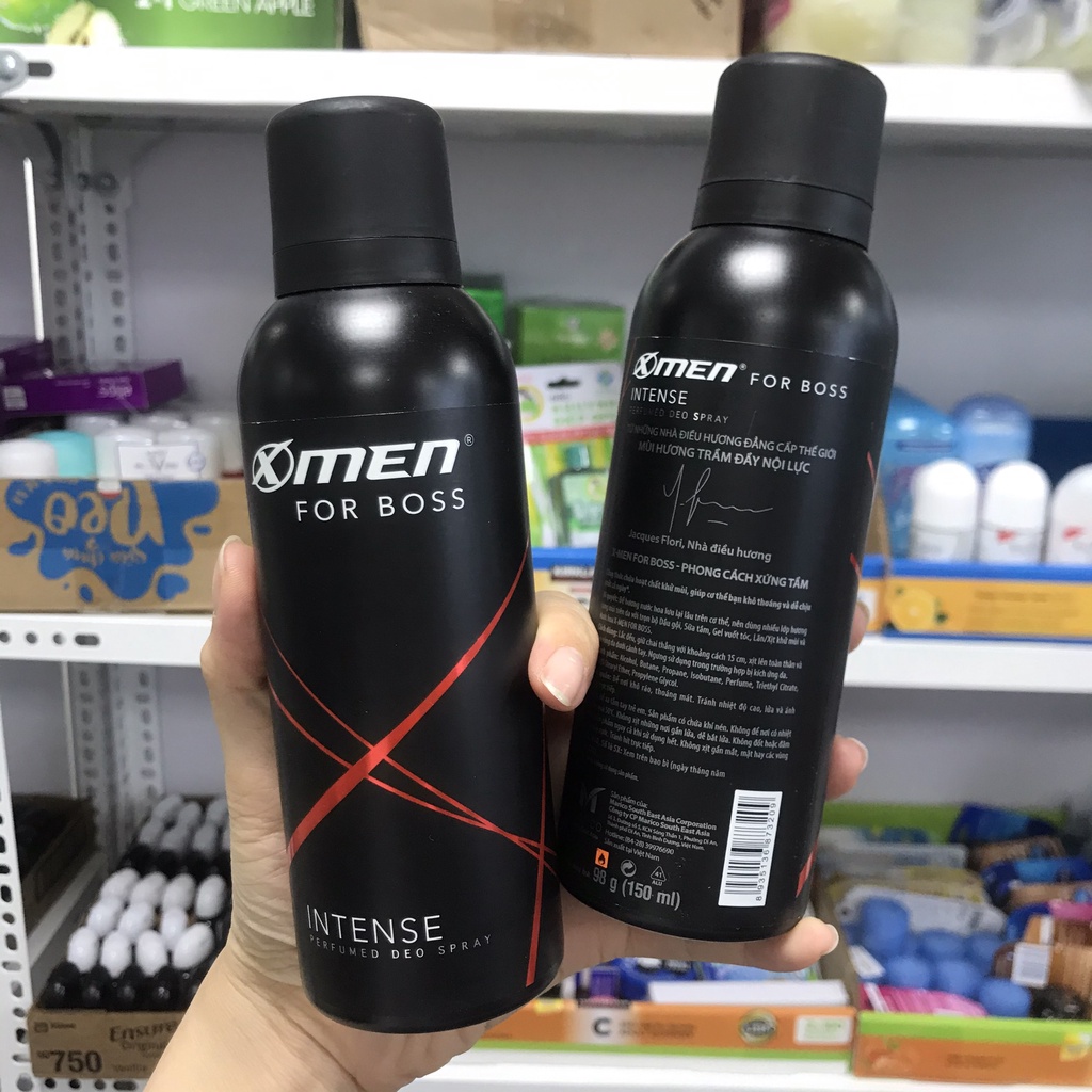 Xịt khử mùi nam X men Xịt thơm body Xmen For Boss Intense  Sịt khử mùi 150ml  / lăn khử mùi xmen 1 chai