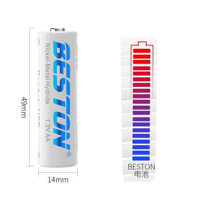 Bộ Pin Sạc Tái Sử Dụng 4 Viên AA 1200mah Beston Chính Hãng