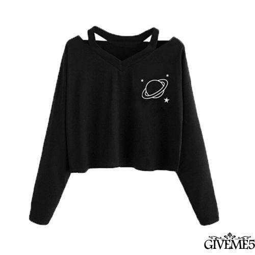 Áo Croptop Tay Dài Dáng Rộng Thoải Mái Đơn Giản Thời Trang