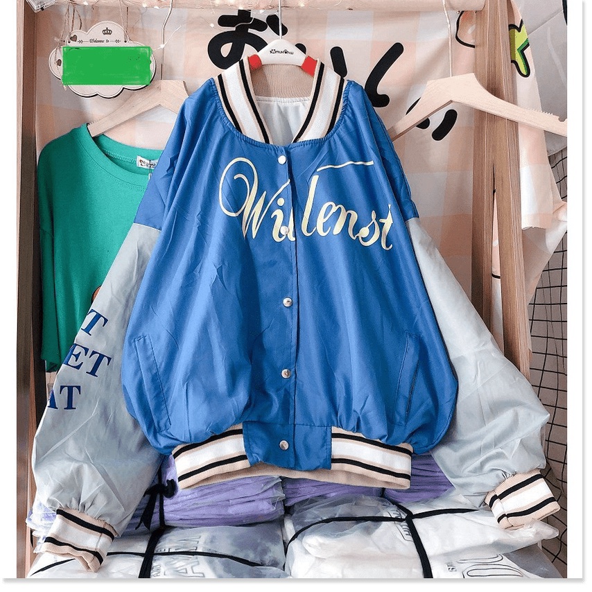Áo khoác bomber nam nữ  WILENST hai Lớp cổ bóng chày ( HÌNH THẬT SP)