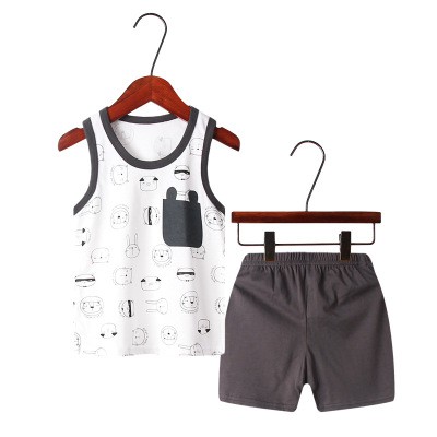 Set áo thun ba lỗ + quần short thoải mái năng động cho bé