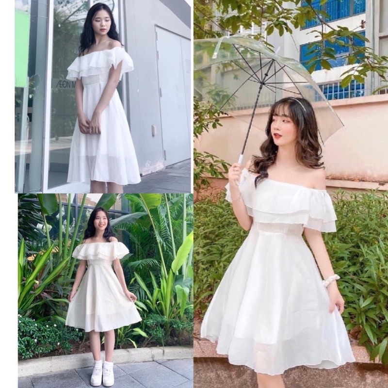 ĐẦM TRỄ VAI ❤️ĐẦM CÔNG CHÚA XOÈ❤️ Chất voan mềm 2 lớp