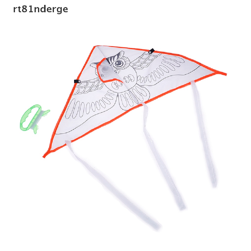 【ge】 1Pc DIY Cartoon painting kite foldable outdoor kite children kids sport toys .