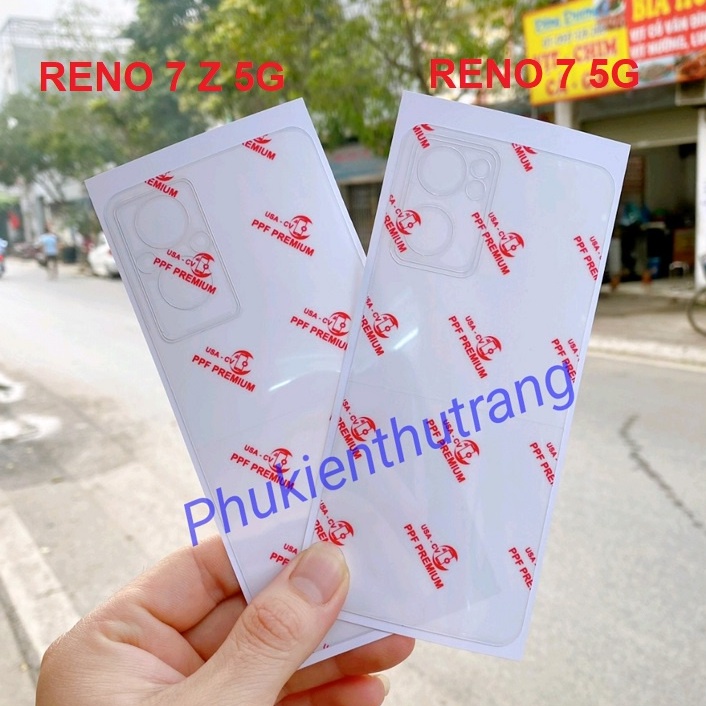Miếng dán PPF mặt sau Oppo A1 Pro Reno 8 Reno 8 Z Reno 7 Reno 7 Z Reno 7 Pro 5G trong suốt siêu dính chống xước