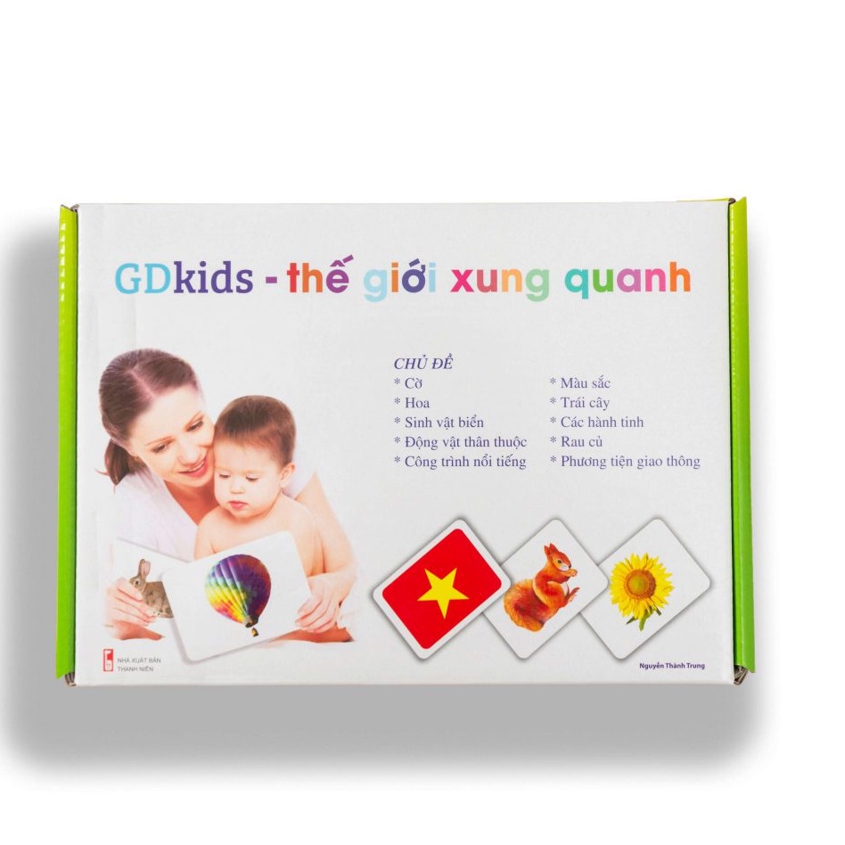 Flashcard GDkids Thế Giới Xung Quanh - Bộ Thẻ Học Thông Minh Cho Bé 100 Thẻ ( 0-6 Tuổi )