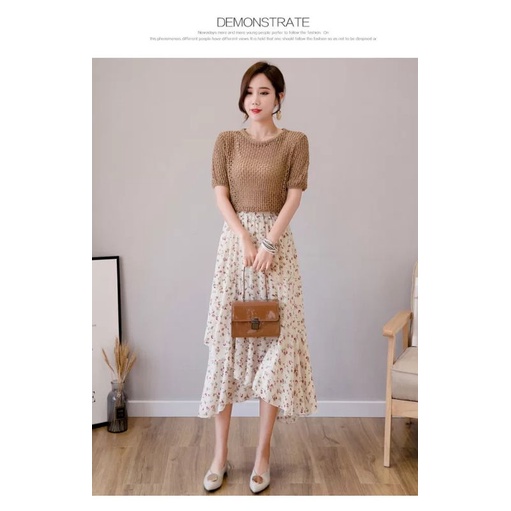 Chân váy voan họa tiết hoa nhí Vintage dáng dài nhiều màu | BigBuy360 - bigbuy360.vn