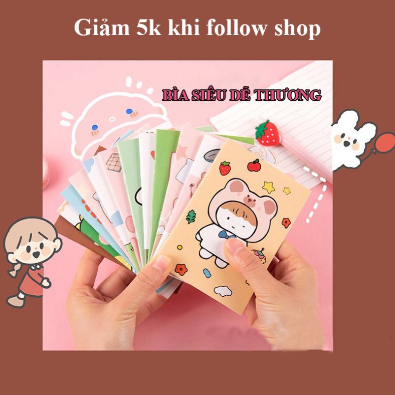 Sổ tay mini ghi chú giấy kẻ Ly yiện lợi bìa dễ thương giá rẻ (có nhiều mẫu bìa, shop giao ngẫu nhiên).