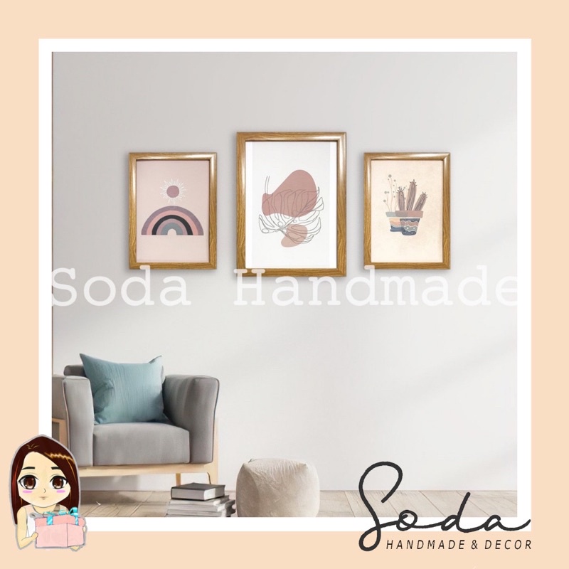 (Tặng kèm tranh)Khung ảnh phong cách Vintage Minimalism Bắc Âu Tối Giản