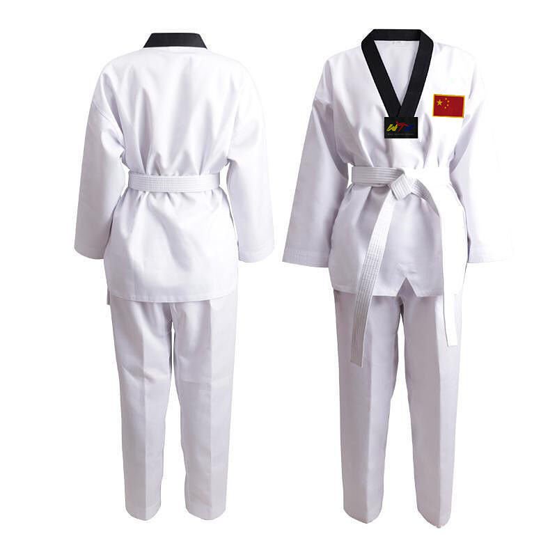 Bộ đồng phục tập võ Taekwondo tay dài thời trang thu đông cho người lớn và trẻ em