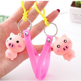 Móc khóa heo hồng đáng yêu -Móc chìa khóa Piggy siêu cute Duashop