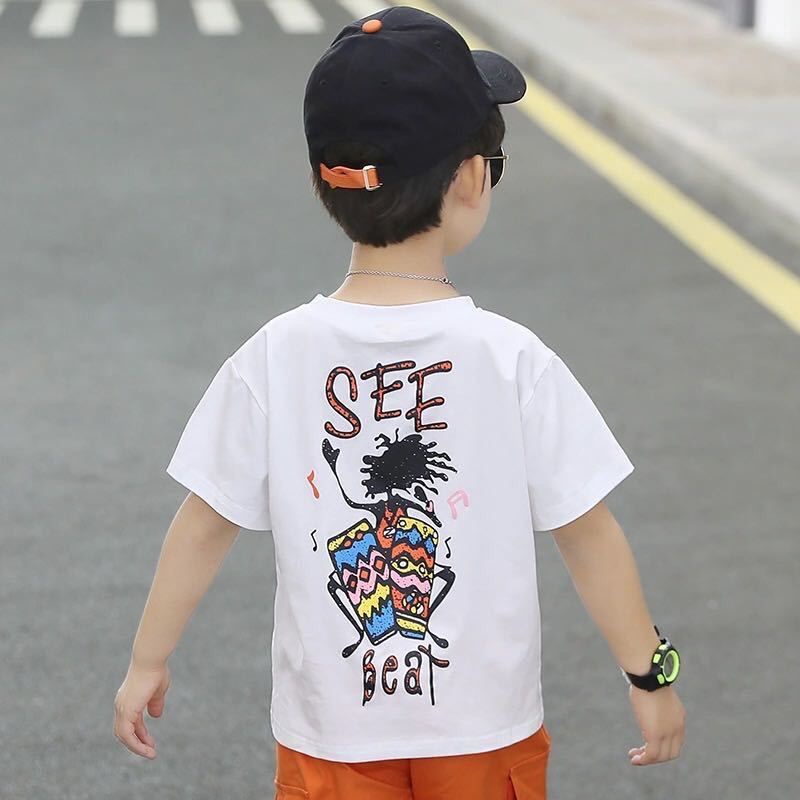 Áo thun trẻ em Áo thun nam tay ngắn mùa hè