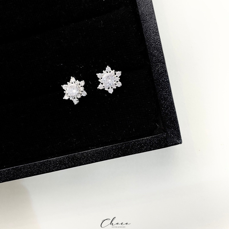 Khuyên tai bạc bông tuyết Choco jewelry