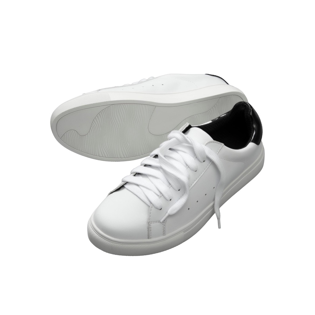 Giày Sneakers Just Men thể thao trắng phối đen bóng