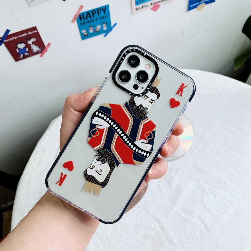 [Original Casetify] Ốp Lưng Tpu Mềm In Hình Lá Bài Poker Độc Đáo Cho Apple Iphone 7 8 Plus 7 + 8 + X Xs Xr 11 11pro 12 Mini 12mini Pro Max Xsmax Se 2020