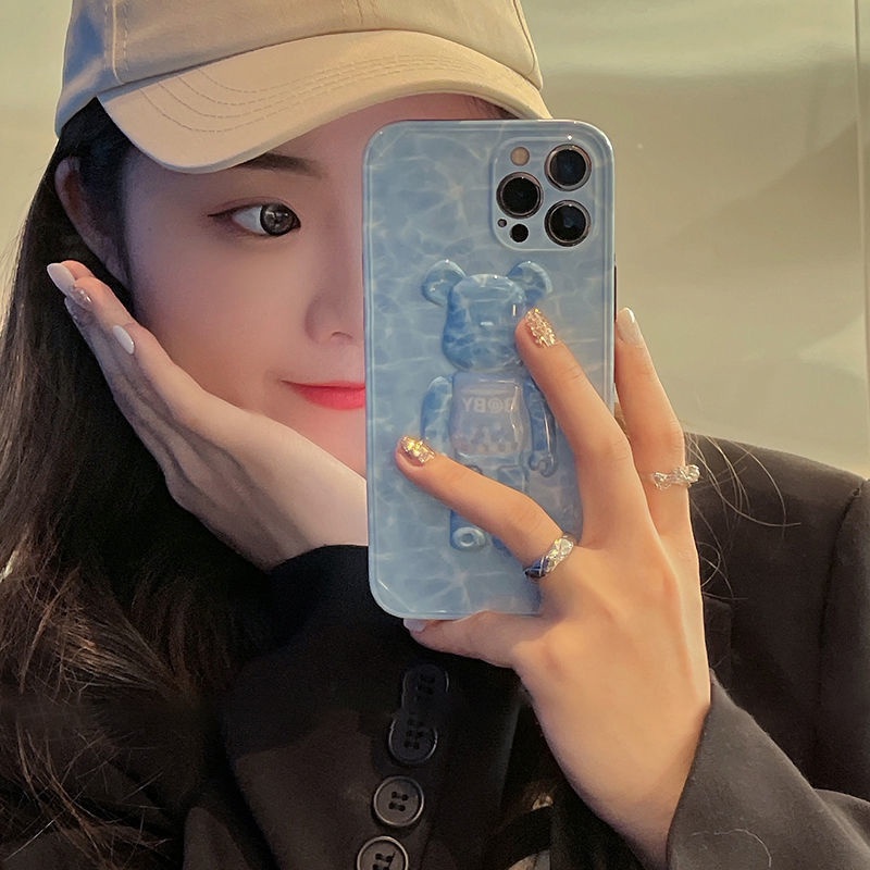 Ốp điện thoại in hình gấu hoạt hình 3d cho iPhone 7p/8p/x/xs/xr/xsmax/11/12/13/pro/promax