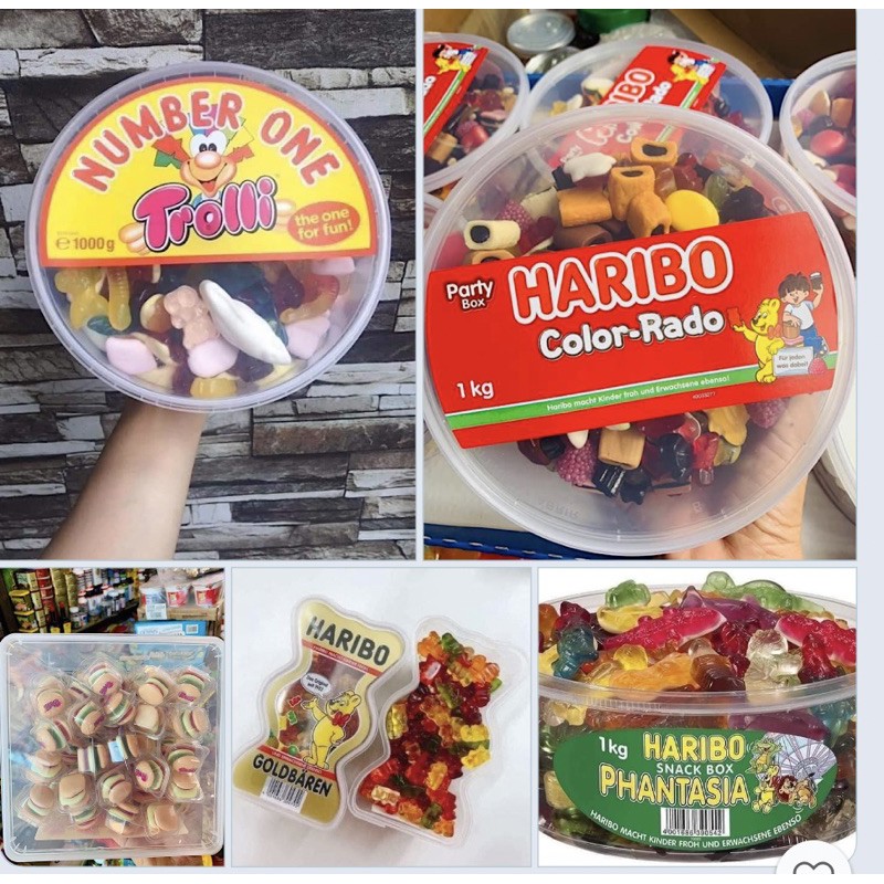 Kẹo dẻo Haribo , trolli  -  hộp 1kg