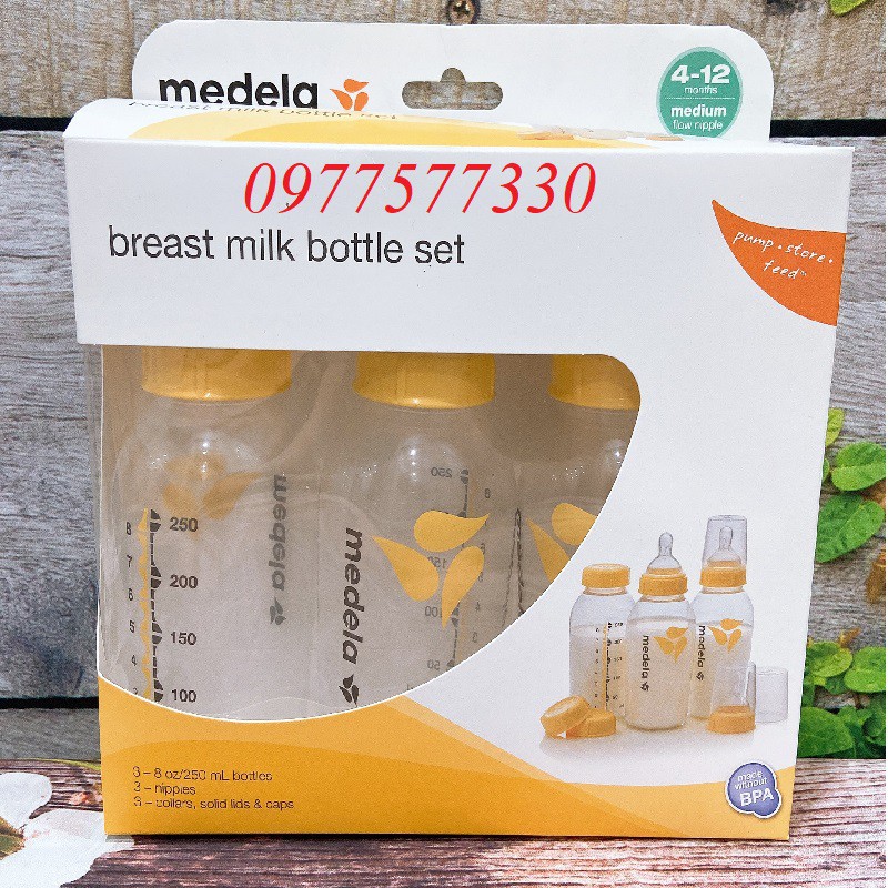 Bình trữ sữa Medela 250ml (tách từ set 3 bình sữa medela)