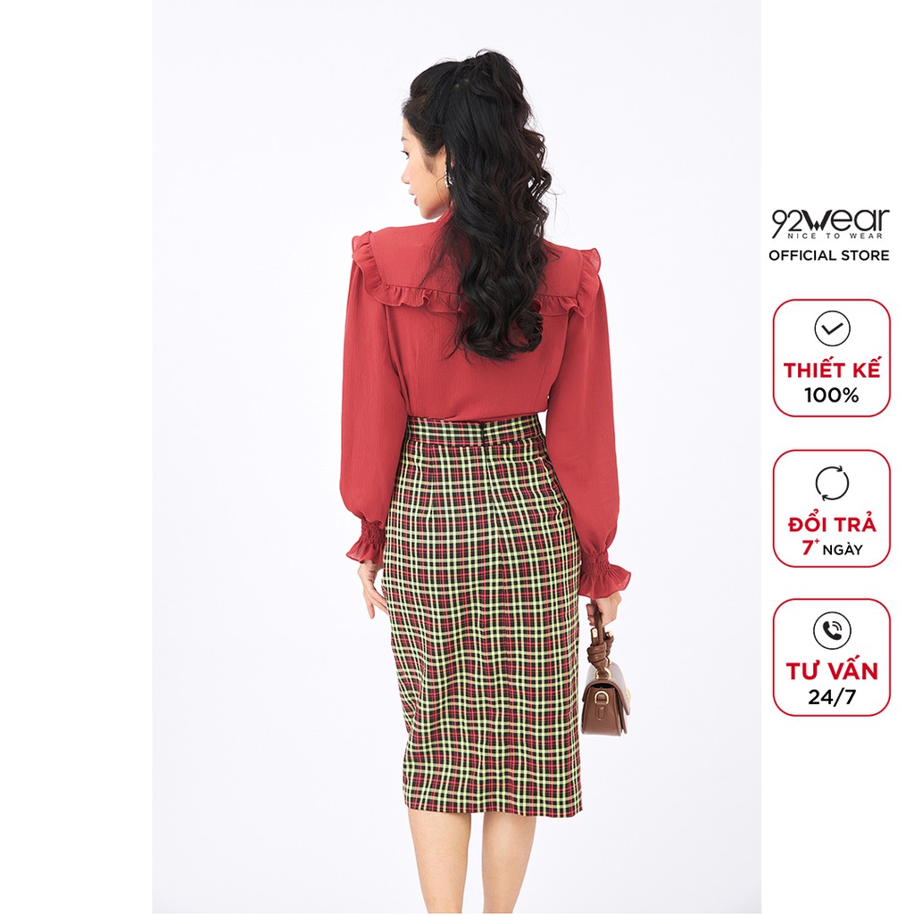 Chân váy ulzzang 92WEAR thiết kế dài rút nhún một bên JDA1724 | BigBuy360 - bigbuy360.vn