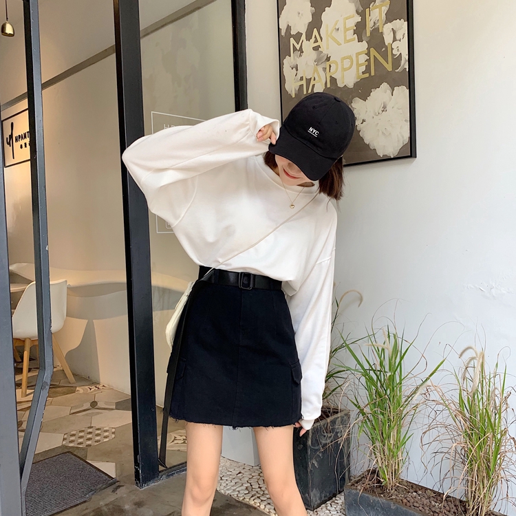 Chân váy chữ A SUXI lưng cao thời trang Hàn Quốc