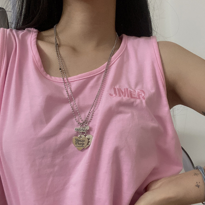 Dây Chuyền Mặt Trái Tim Khắc Chữ Thời Trang