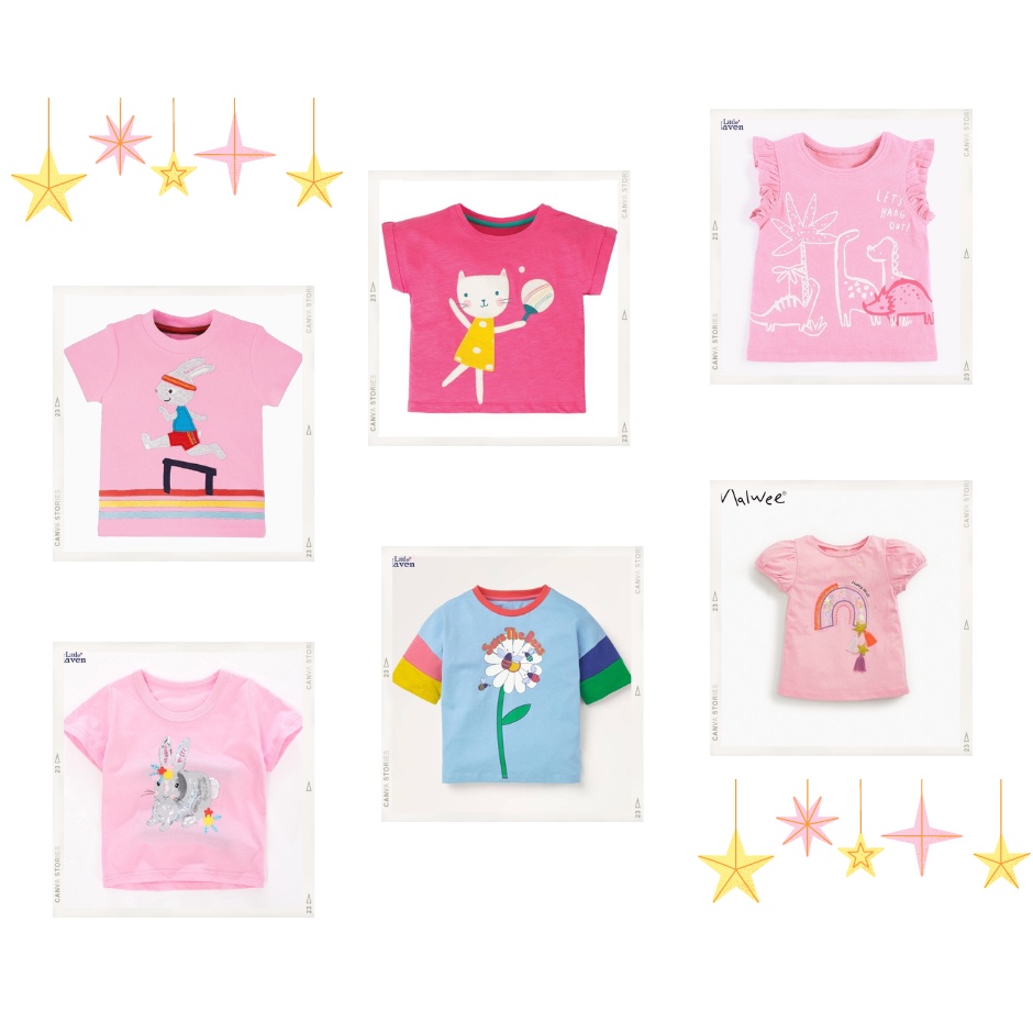 Combo 3 Áo Thun Hè Cho Bé Gái Sale Sốc (Giao Ngẫu Nhiên) - Jumping Beans Official Store