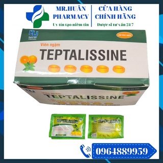 Viên ngậm Teptalissine (Hộp 200 viên ngậm) - Giúp làm mát giọng, dịu ho, hỗ trợ giảm khản cổ, rát họng do ho nhiều