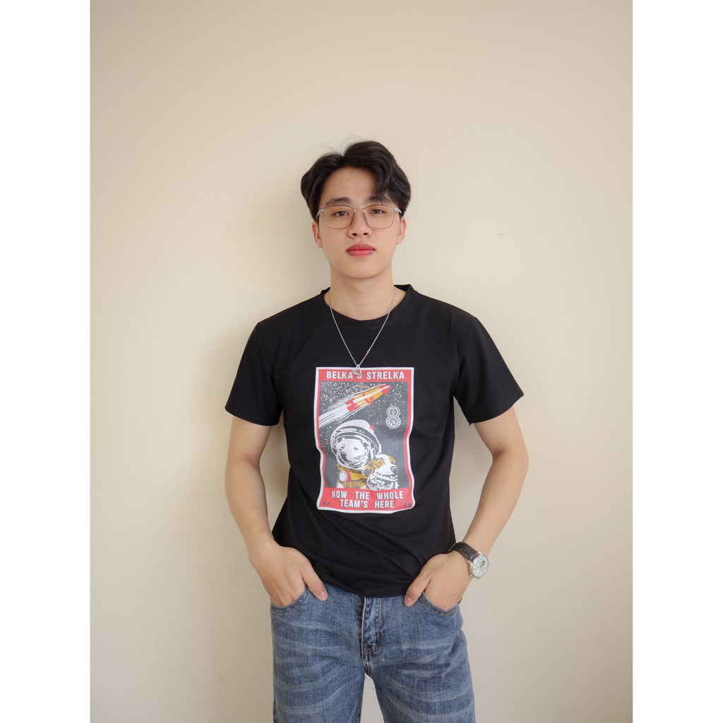 Áo thun nam cổ tròn vải Cotton co giãn,dày dặn, hợp thời trang | BigBuy360 - bigbuy360.vn