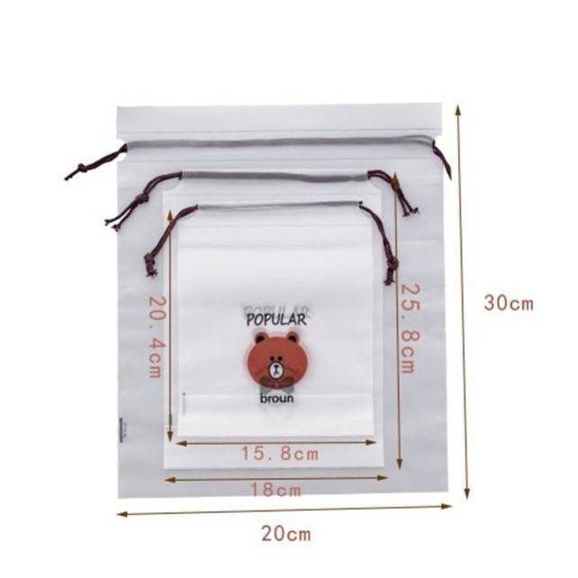 Túi Đựng Dây Rút Trong Suốt Đựng Đồ Trang Điểm Thiết Kế Tiện Lợi