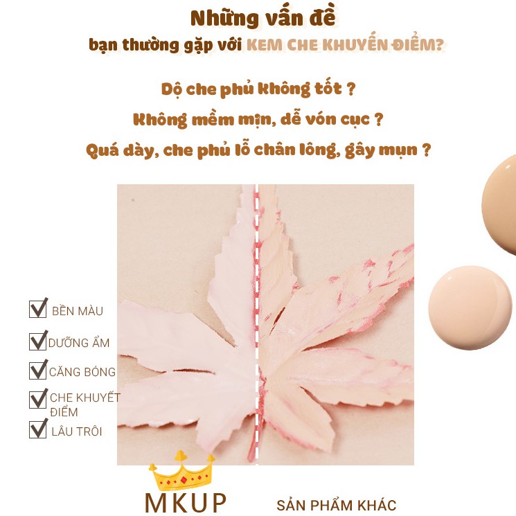 Kem che khuyết điểm MKUP dưỡng ẩm không trôi suốt 12h 6.5ml