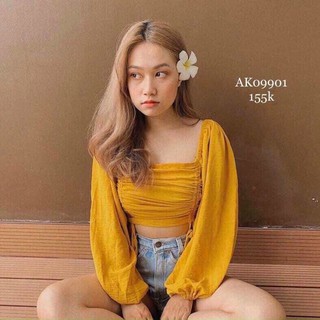 ÁO CROP RÚT DÂY (KÈM HÌNH THẬT)