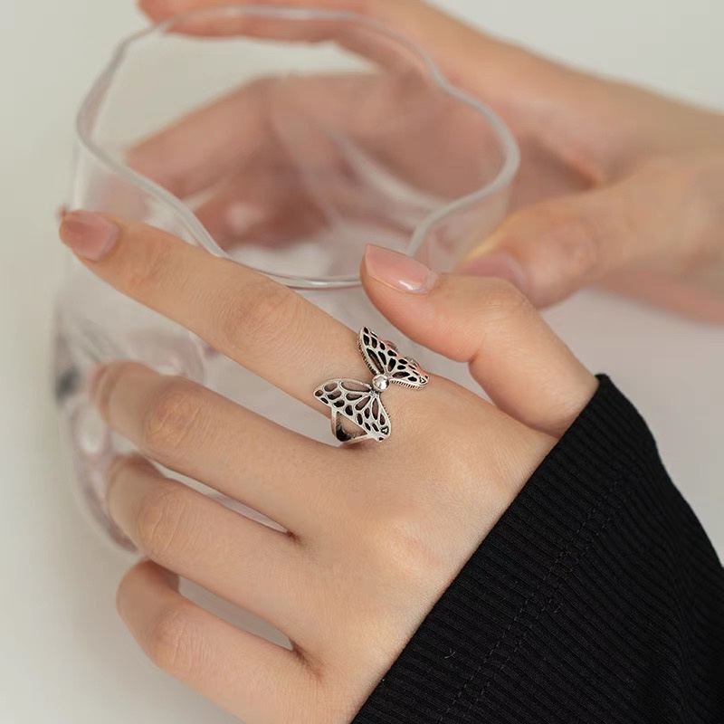 Nhẫn Hình Bướm/ Lông Vũ/ Lông Vũ Có Thể Điều Chỉnh Độc Đáo Thời Trang