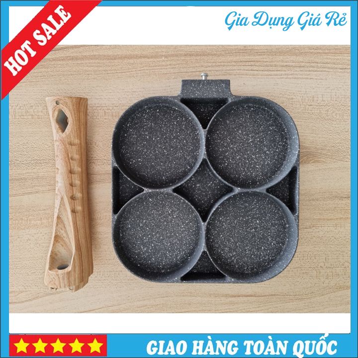 Chảo Đá Chống Dính Chia 4 Ngăn Tiện Lợi Dùng Được Bếp Từ