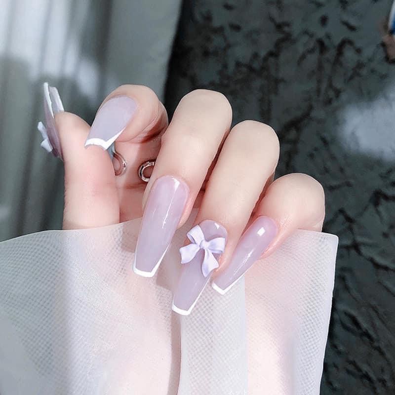 Charm Nơ Nhựa 3D Nhiều Màu Trang Trí Móng nail