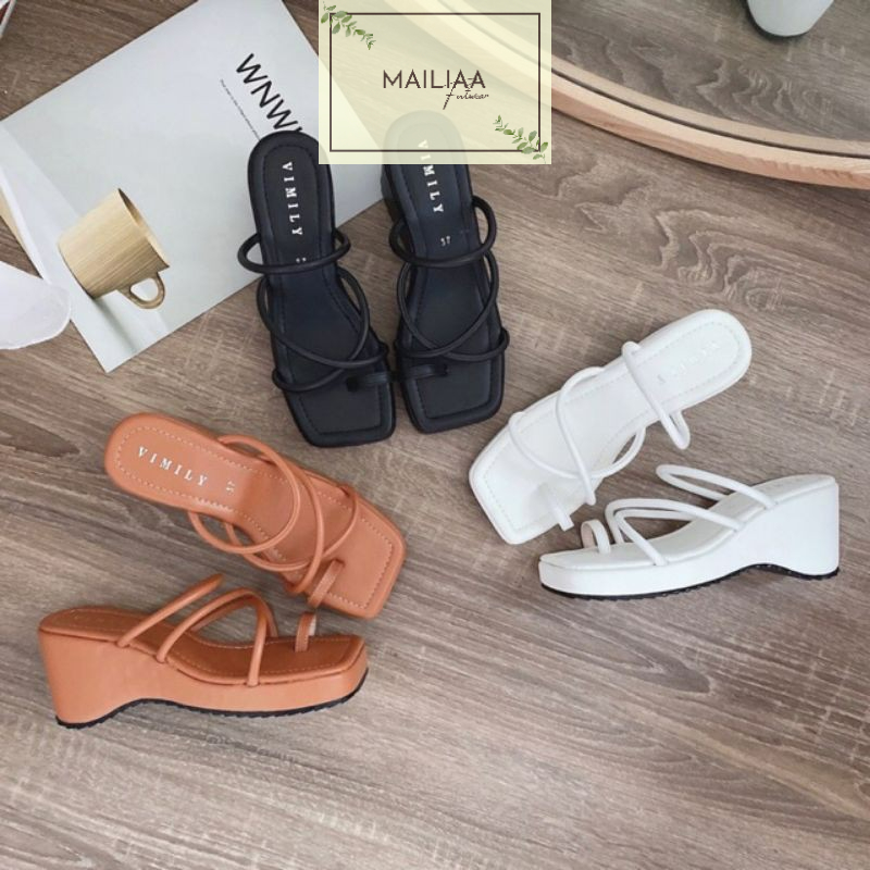 Dép nữ đế xuồng 7 phân MAILIAA quai tròn xỏ ngón dễ đi