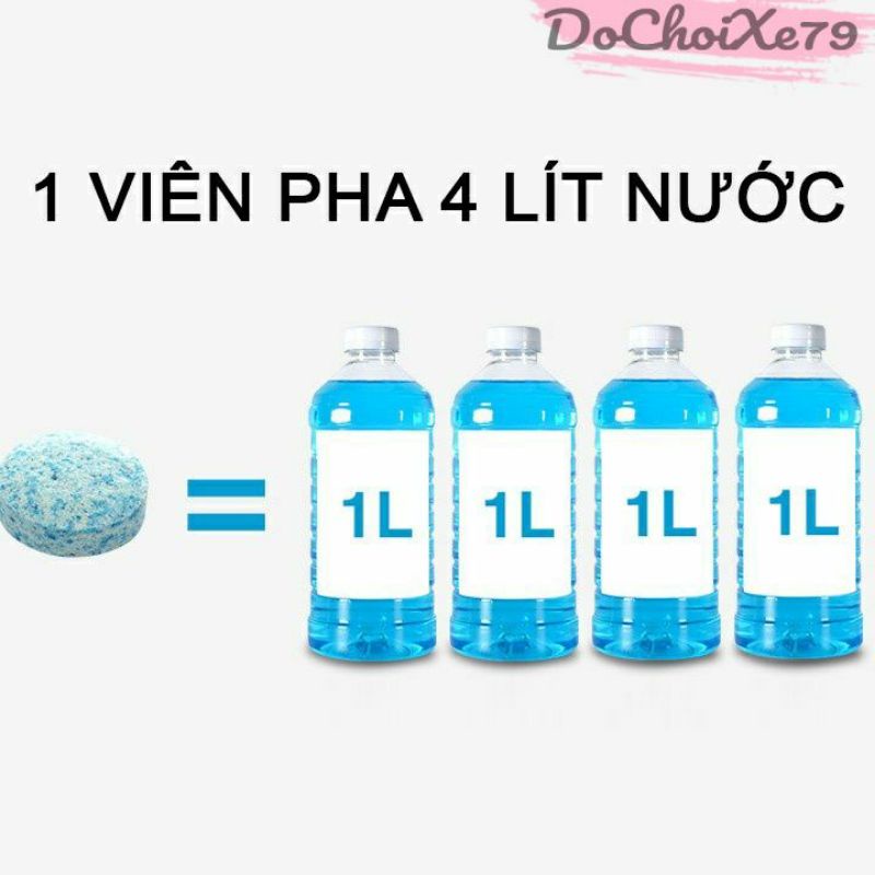 Viên sủi rửa kính ô tô bàn kính cửa tủ kính đa năng, nước rửa kính ô tô sạch bóng