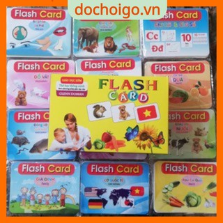 Bộ thẻ học thông minh 16 chủ đề loại to song ngữ Anh - Việt, Flashcard cho bé từ 0-6 tuổi dochoigo.vn