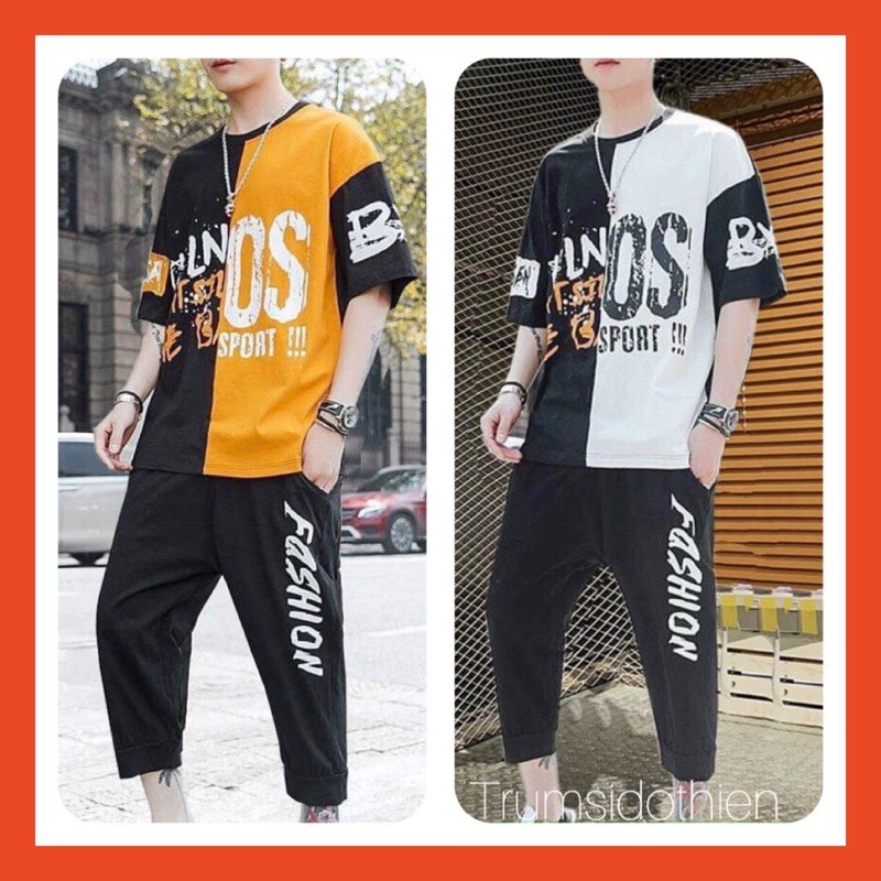 [ Đồ Bộ- Siêu Mát!!] Đồ bộ nam quần áo thể thao (45-70kg) MÙA HÈ chất thun mè BTT10 ( Bộ lửng OS SPORT) | BigBuy360 - bigbuy360.vn