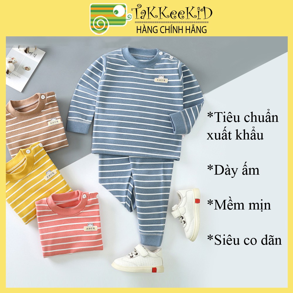 Bộ Nỉ Cho Bé Trai, Gái Họa Tiết Kẻ - Hàng Cao Cấp Dày Ấm, Mềm Mịn Size Từ 8 Đến 23Kg