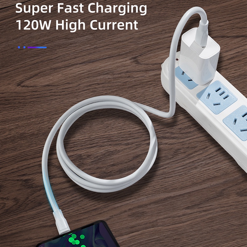 Dây cáp sạc TBTIC 120W 6A Micro USB Type C sạc nhanh thích hợp cho iPhone Huawei Xiaomi Redmi Oneplus
