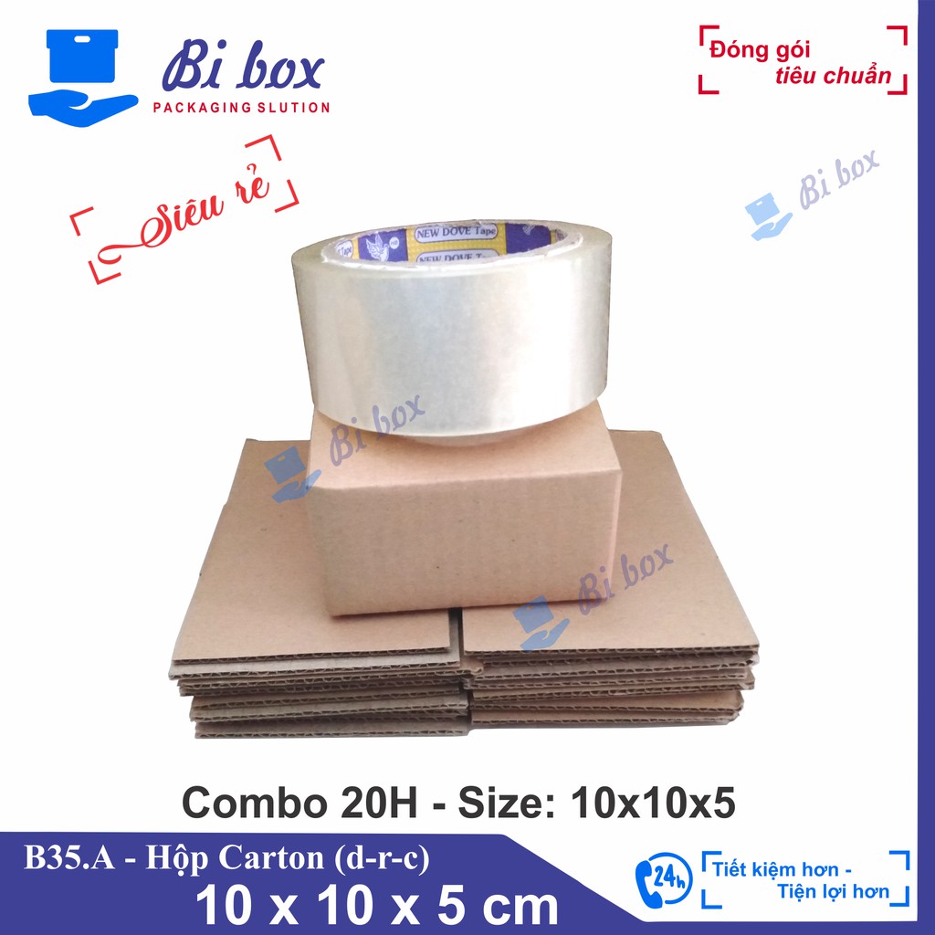 Combo 20 Hộp giấy 10x10x5 cm- Thùng hộp đóng hàng