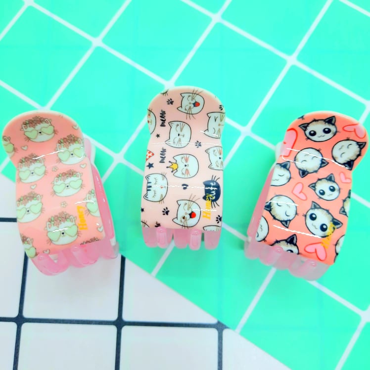 Kẹp tóc càng cua 5 răng 3D họa tiết thú cute