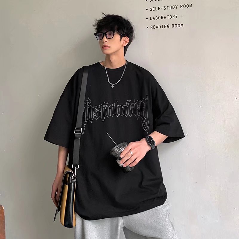 Áo Thun Tay Ngắn Dáng Rộng In Chữ Cỡ Lớn M-8XL Phong Cách Hip Hop Thời Trang Mùa Hè Cho Nam