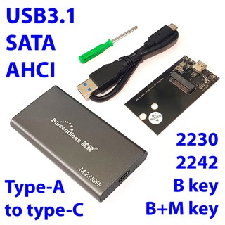 Box ssd m.2 2242 sata, ahci usb-a-c 3.1 blueendless m240c bx07