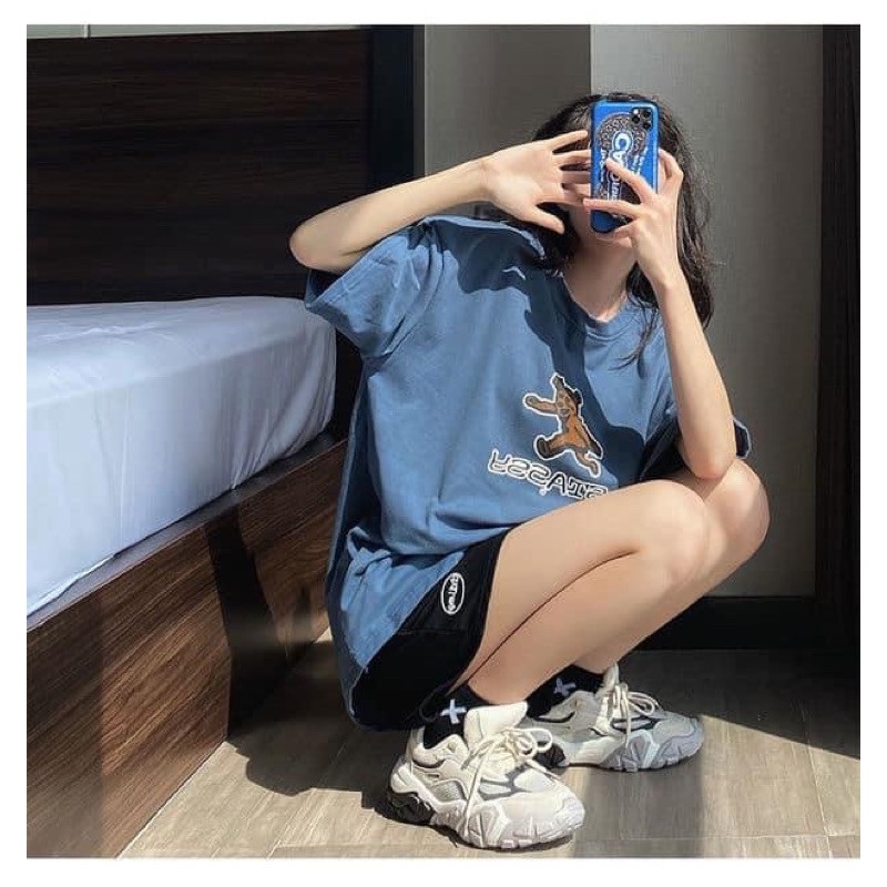 [Mã FAXANH245 giảm 10K đơn 50K] Set bộ áo phông quần đùi teddy xanh hottrend | BigBuy360 - bigbuy360.vn