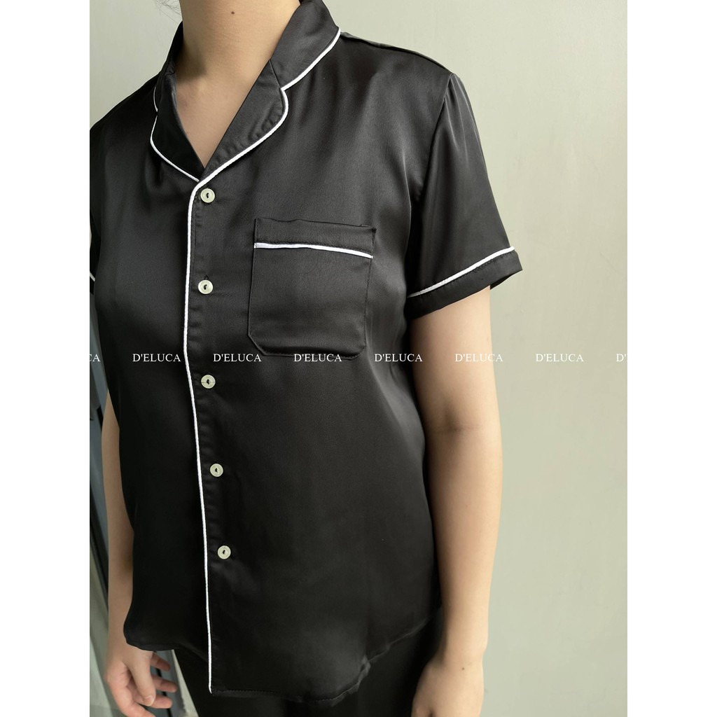 [Hình+Video Thật] Bộ Ngủ Dài Chất Liệu Lụa Hàn Cao Cấp Pijama Nữ Quần Dài Áo Cộc Màu Trơn Phối Viền Mềm Mại Mặc H | BigBuy360 - bigbuy360.vn