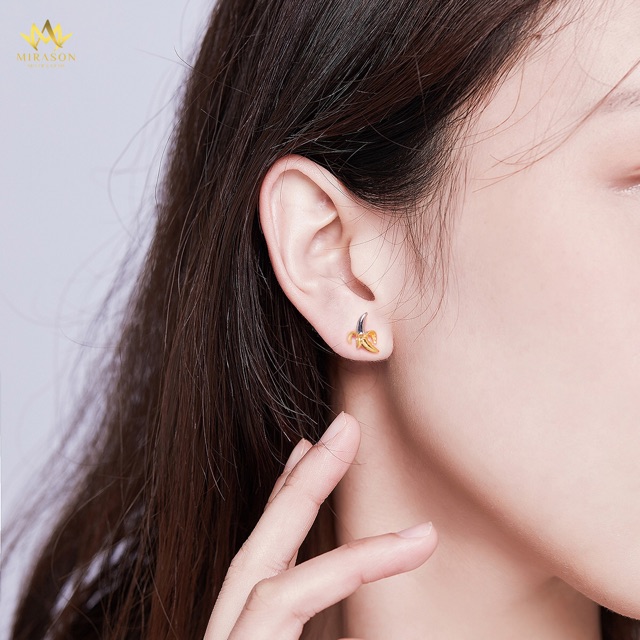 Khuyên Tai Bạc Nữ MIRASON Quả Chuối MBTTC -  Bông Tai Nữ Bạc 925 Cao Cấp